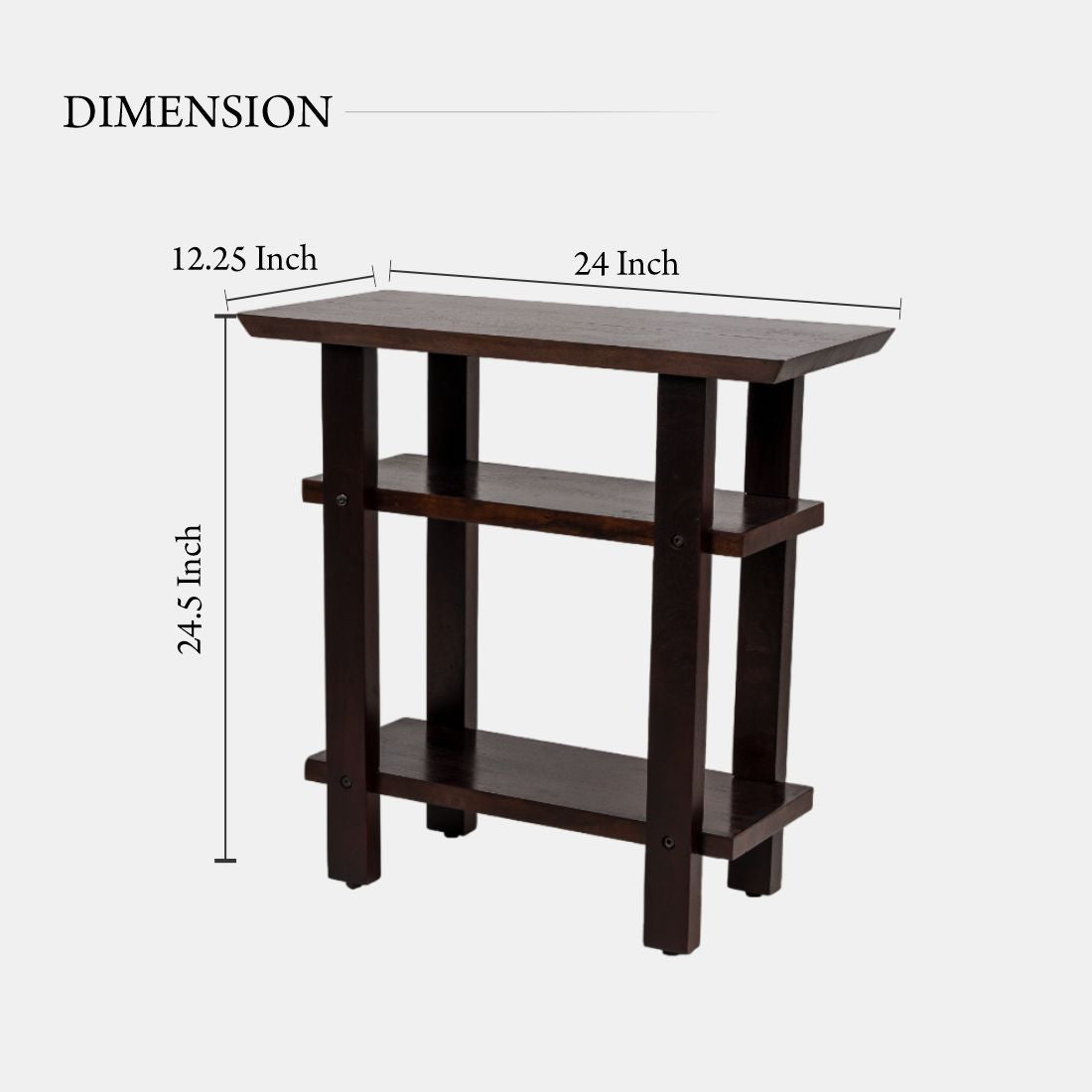 Acacia Wood Walnut Brown Side Table