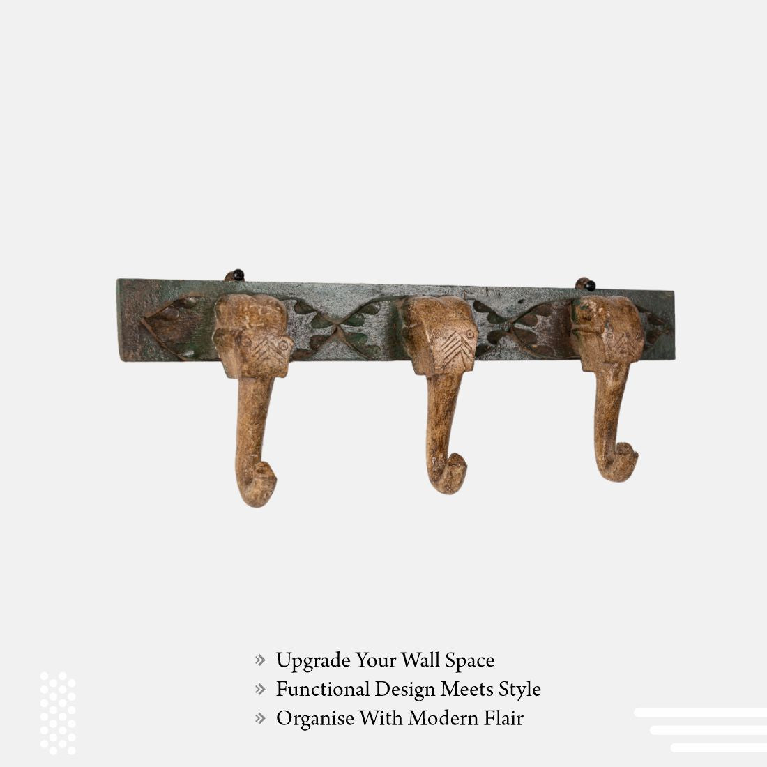 Old Teak Wood Wall Mount Elephant Trunk Hook