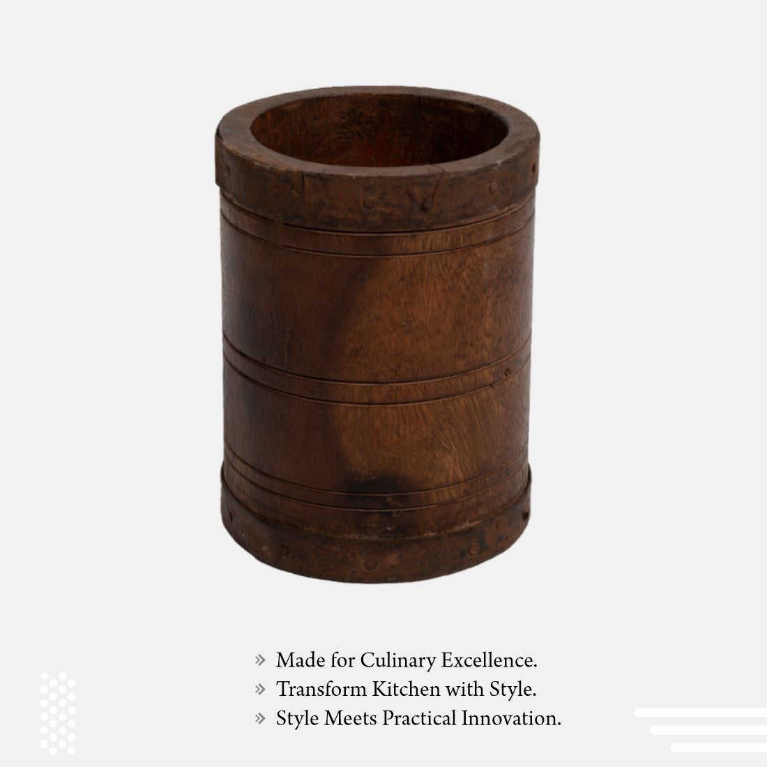 Old Teak Wood Indian Barte Pot