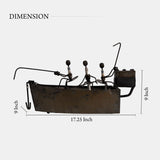 Rustic Vintage Metal Boat For Your Home Kitchen Dining Table, Tabletop And Storage Decor