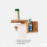 Mango Wood Wall Mount Toilet Roll Holder